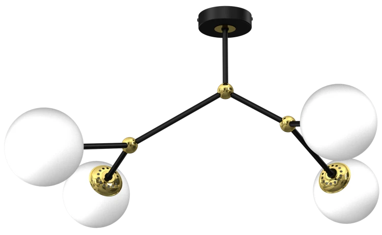 Lampa sufitowa JOY BLACK / GOLD 4xE14 MLP7461 Milagro