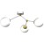 Lampa sufitowa JOY WHITE / GOLD 3xE14 MLP7464 Milagro
