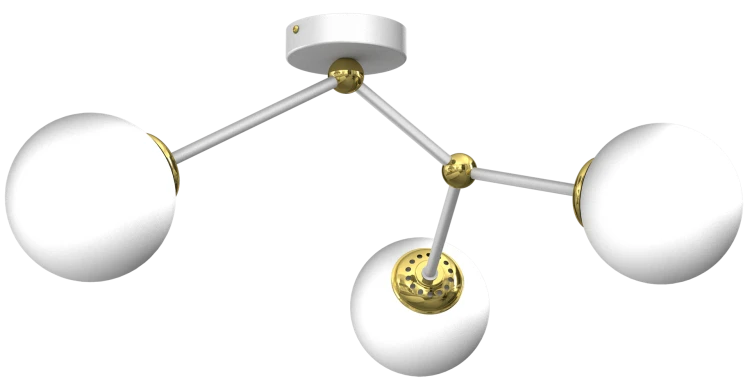 Lampa sufitowa JOY WHITE / GOLD 3xE14 MLP7464 Milagro