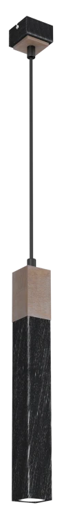 Lampa wisząca SOLO SAWN BLACK / PATINATED WOOD 1x mini GU10 MLP7469 Milagro
