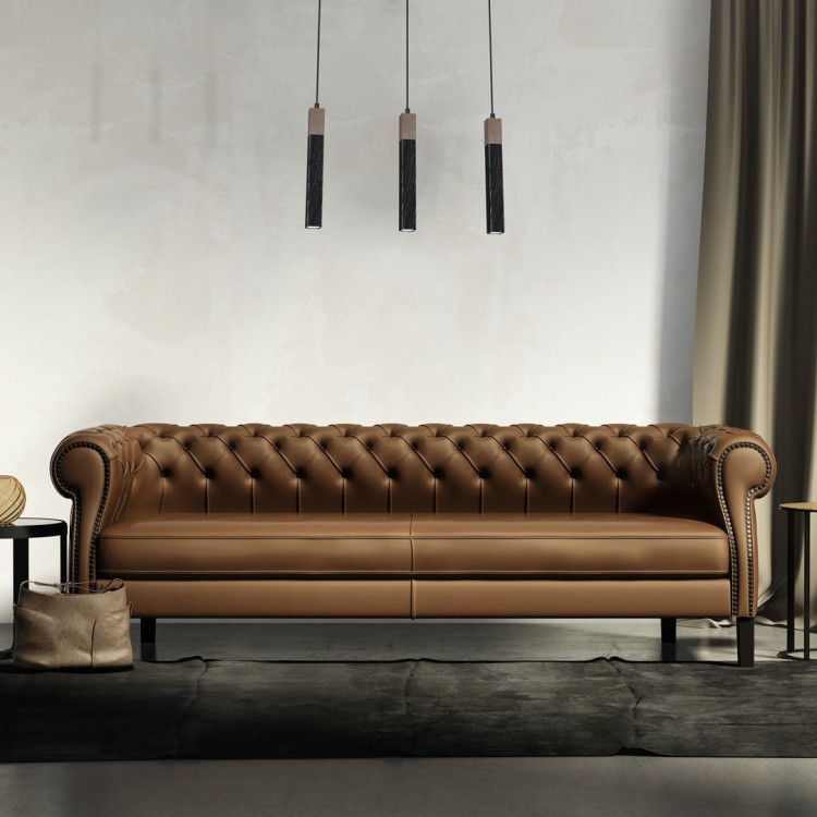 Lampa wisząca SOLO SAWN BLACK / PATINATED WOOD 3x mini GU10 MLP7470 Milagro