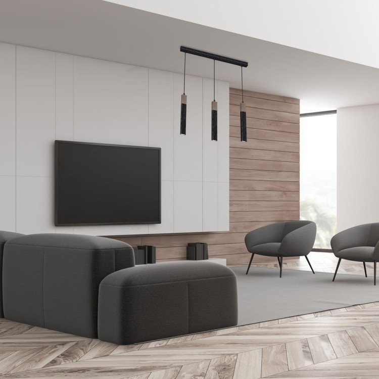 Lampa wisząca SOLO SAWN BLACK / PATINATED WOOD 3x mini GU10 MLP7470 Milagro