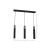 Lampa wisząca SOLO SAWN BLACK / PATINATED WOOD 3x mini GU10 MLP7470 Milagro