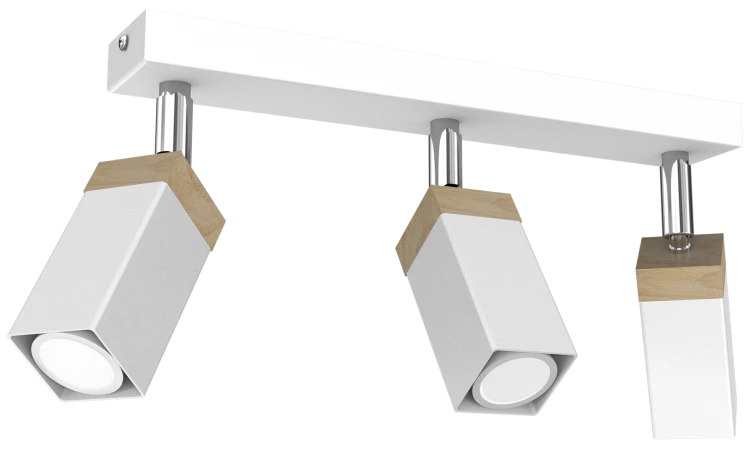Lampa sufitowa SOLO SAWN WHITE / PATINATED WOOD 3x mini GU10 MLP7479 Milagro