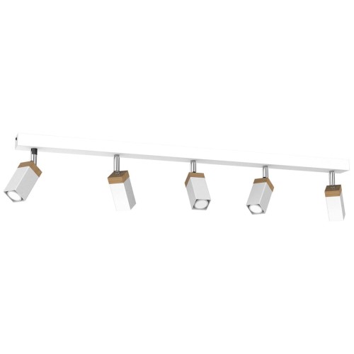 Lampa sufitowa SOLO SAWN WHITE / PATINATED WOOD 5x mini GU10 MLP7480 Milagro