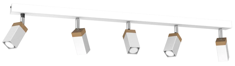 Lampa sufitowa SOLO SAWN WHITE / PATINATED WOOD 5x mini GU10 MLP7480 Milagro