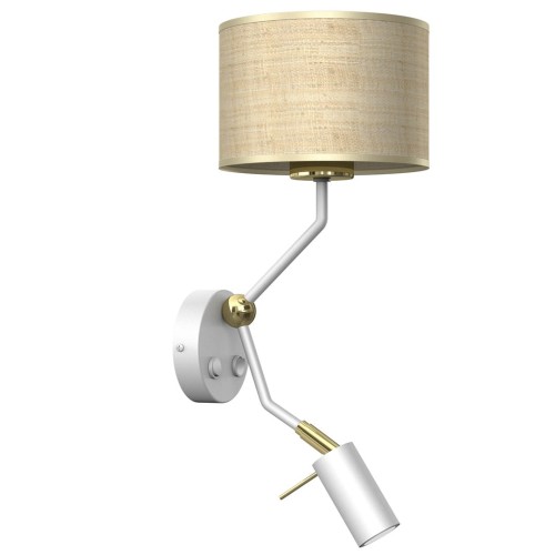 Kinkiet MARSHALL WHITE / RATTAN 1xE27 + 1x mini GU10 MLP7483 Milagro