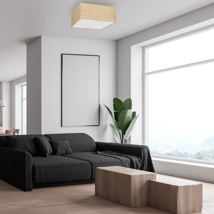 Lampa sufitowa MARSHALL WHITE / RATTAN 3xE27 MLP7485 Milagro