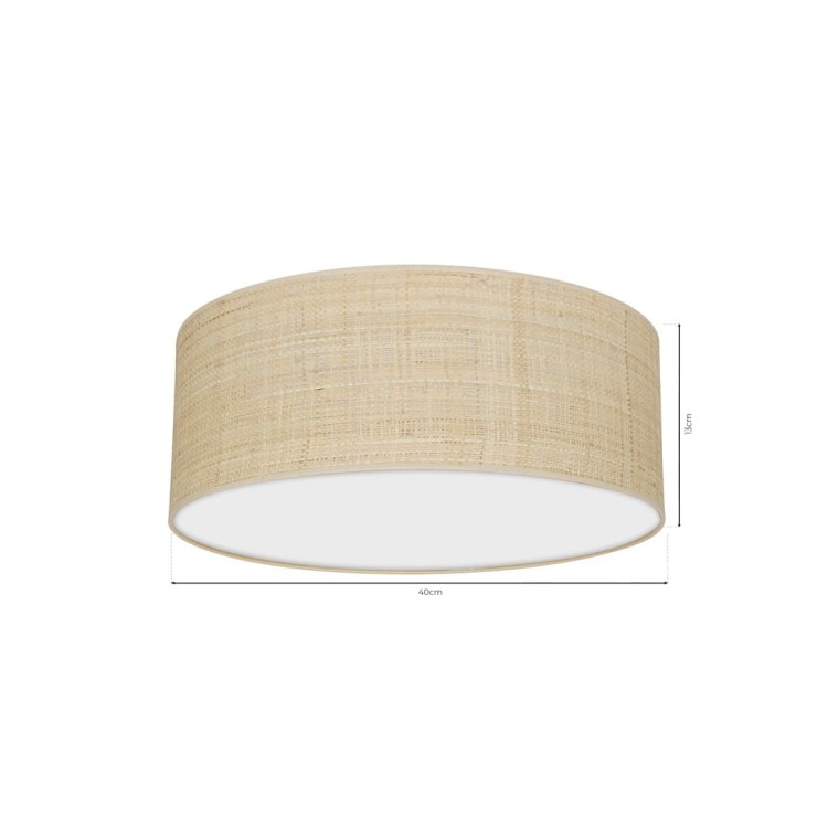 Lampa sufitowa MARSHALL WHITE / RATTAN 2xE27 O40cm MLP7487 Milagro