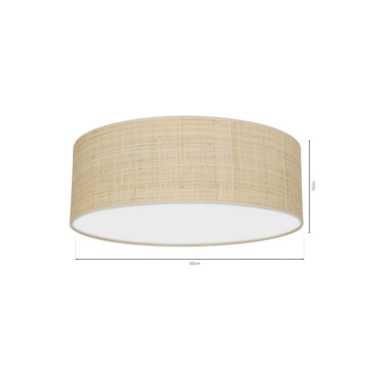 Lampa sufitowa MARSHALL WHITE / RATTAN 3xE27 O50cm MLP7488 Milagro