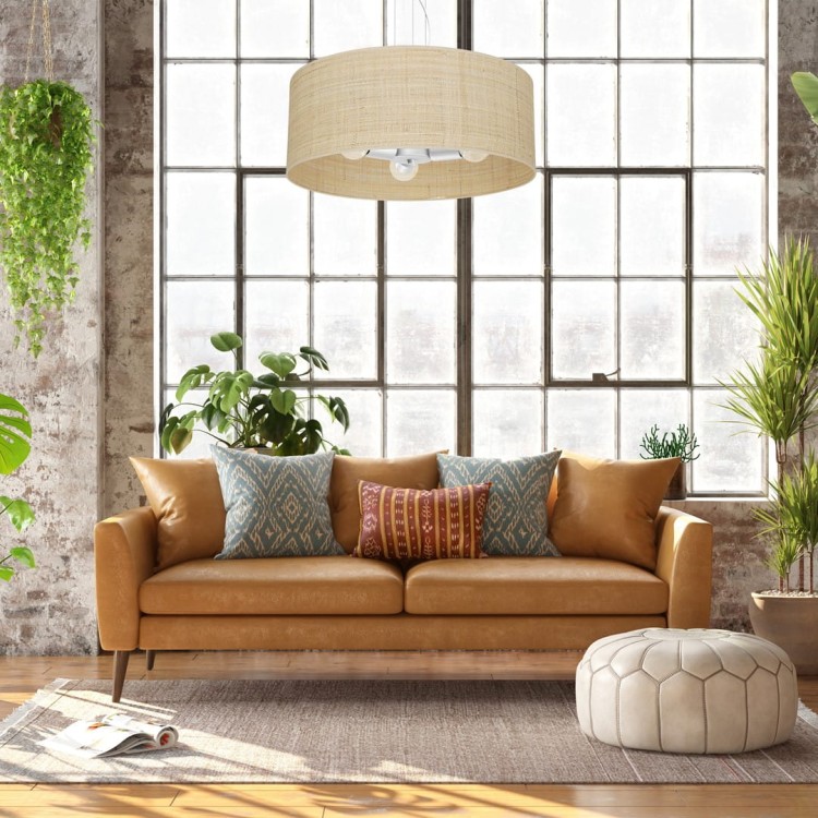 Lampa wisząca MARSHALL WHITE / RATTAN 3xE27 MLP7490 Milagro