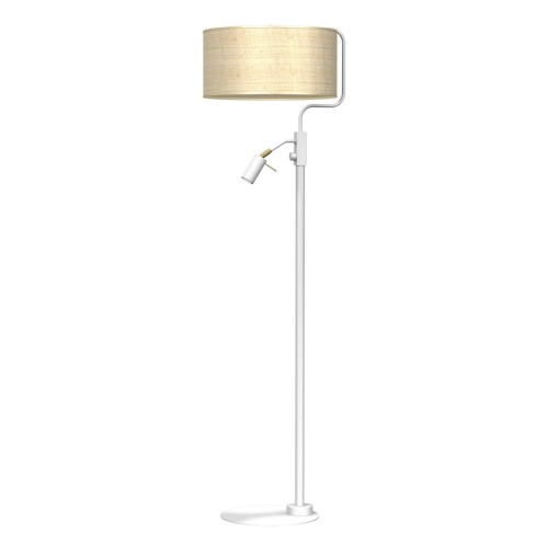 Lampa podłogowa MARSHALL WHITE / RATTAN 1xE27 + 1x mini GU10 MLP7492 Milagro