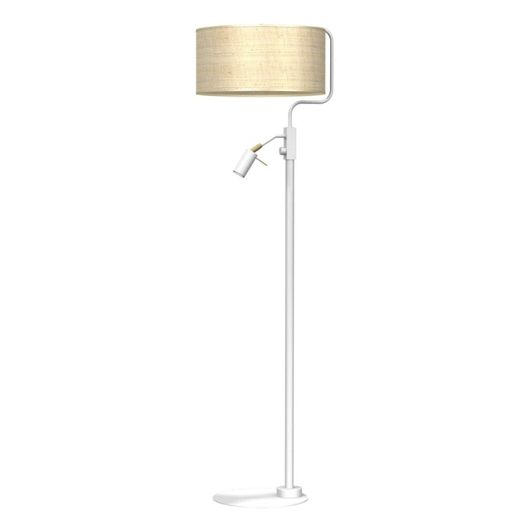 Lampa podłogowa MARSHALL WHITE / RATTAN 1xE27 + 1x mini GU10 MLP7492 Milagro