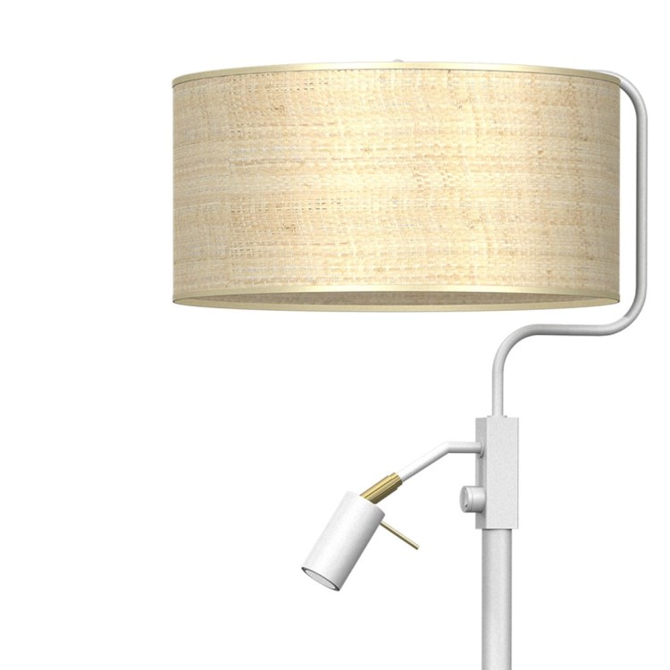 Lampa podłogowa MARSHALL WHITE / RATTAN 1xE27 + 1x mini GU10 MLP7492 Milagro