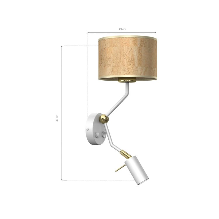 Kinkiet CORK White/Cork 1xE27 + Mini GU10 MLP7516 Milagro