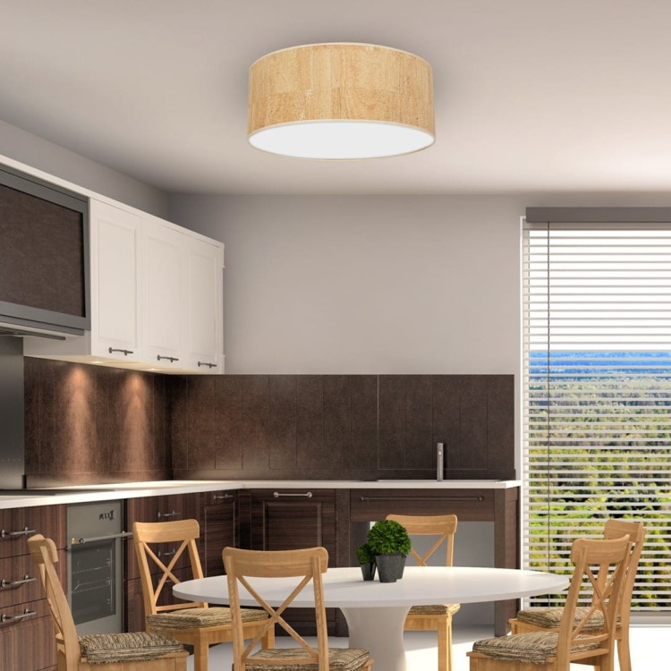 Lampa sufitowa CORK White/Cork 3xE27  O50cm MLP7521 Milagro