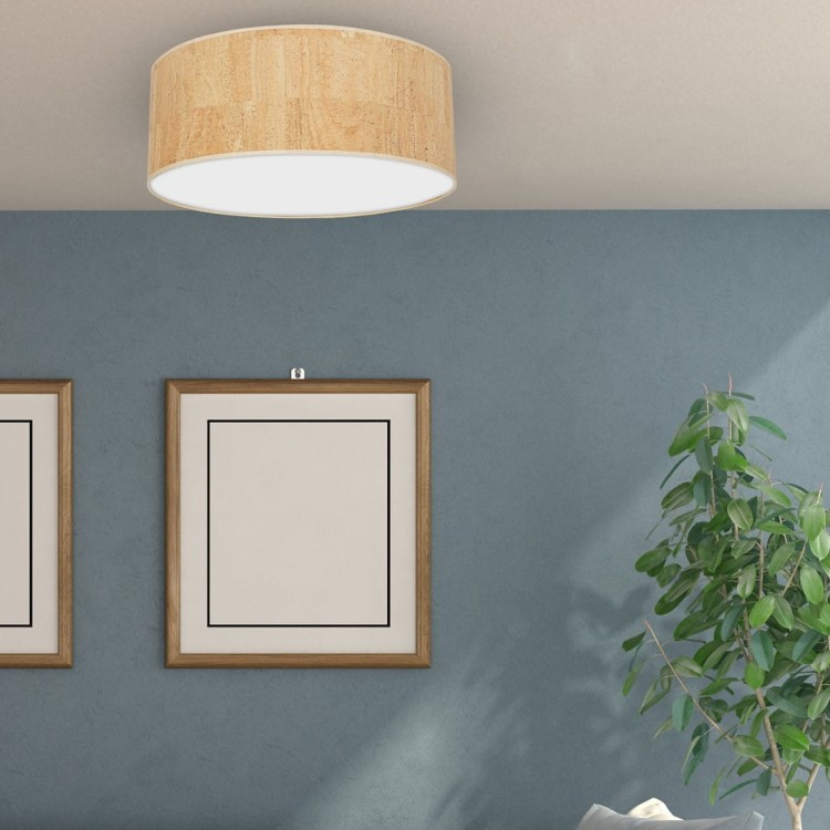 Lampa sufitowa CORK White/Cork 3xE27  O50cm MLP7521 Milagro