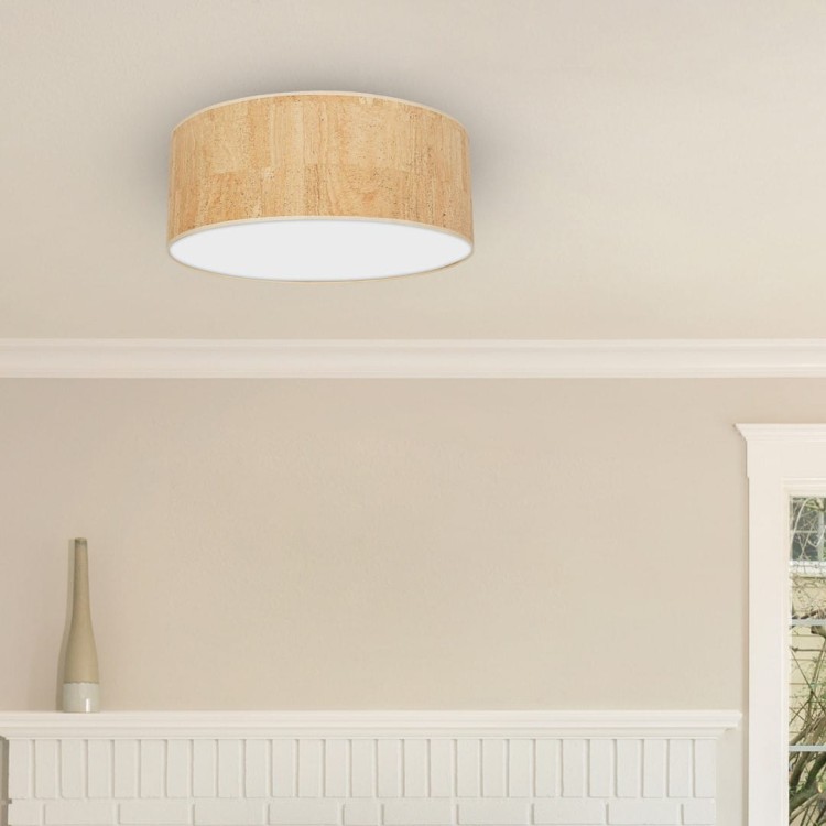 Lampa sufitowa CORK White/Cork 3xE27  O50cm MLP7521 Milagro