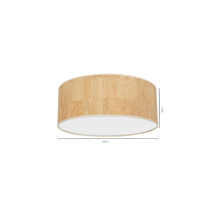 Lampa sufitowa CORK White/Cork 3xE27  O50cm MLP7521 Milagro