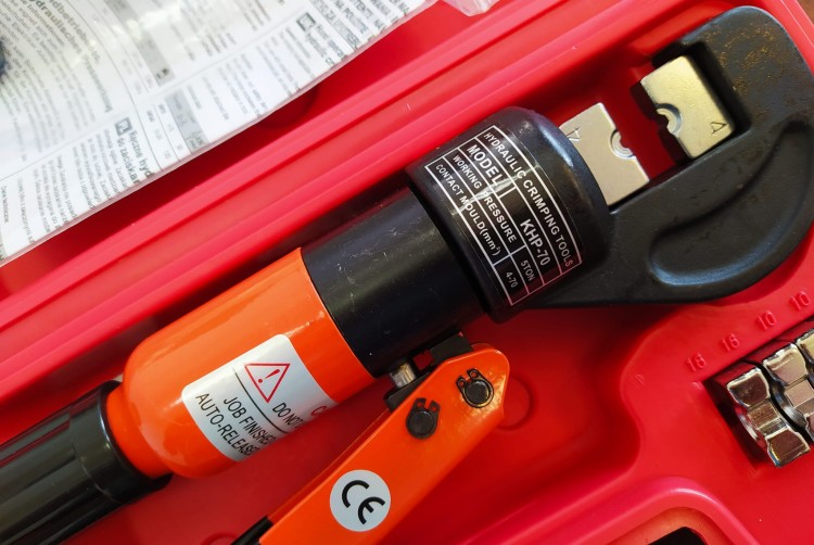 Praska hydrauliczna ręczna ze szczękami i walizką 4-70mm KHP70 Tracon Electric Prasa Zaciskarka do zaciskania przewodów