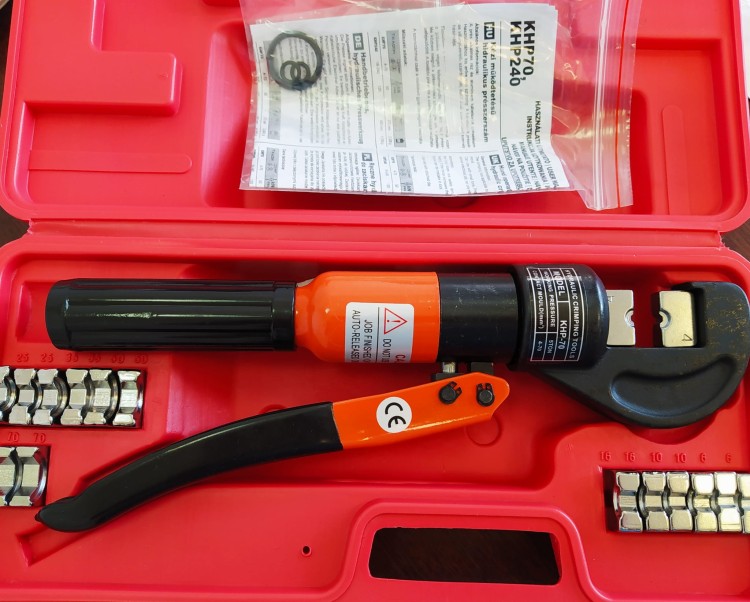 Praska hydrauliczna ręczna ze szczękami i walizką 4-70mm KHP70 Tracon Electric Prasa Zaciskarka do zaciskania przewodów