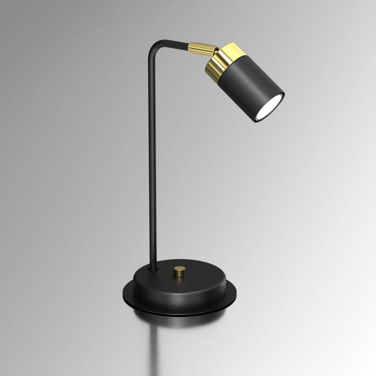 Lampa biurkowa Industrialna Loft JOKER BLACK/GOLD 1xGU10 MLP7534 Milagro GU10 36cm nowoczesna lampka nocna stołowa regulowana metalowa czarna czarno złota Inspiracje Premium
