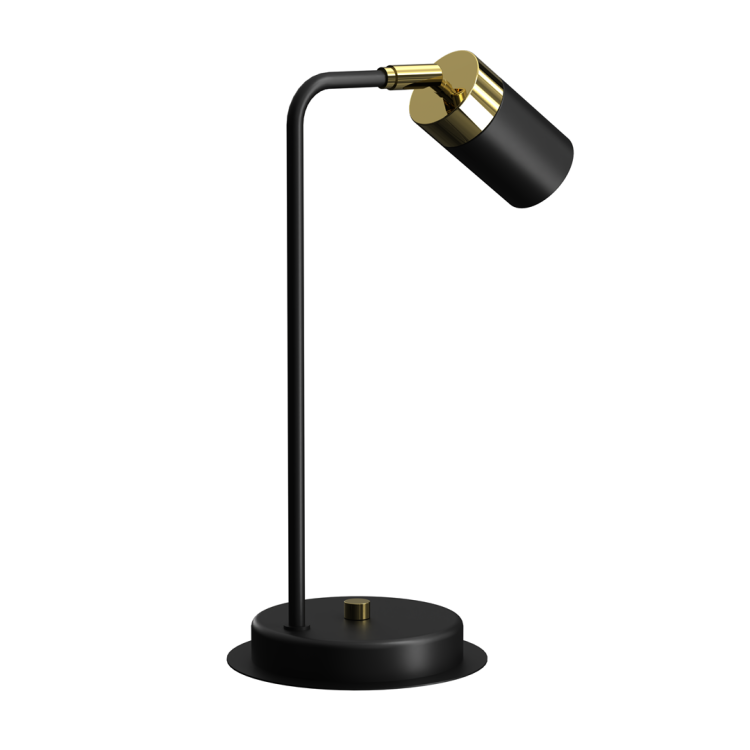 Lampa biurkowa Industrialna Loft JOKER BLACK/GOLD 1xGU10 MLP7534 Milagro GU10 36cm nowoczesna lampka nocna stołowa regulowana metalowa czarna czarno złota Inspiracje Premium