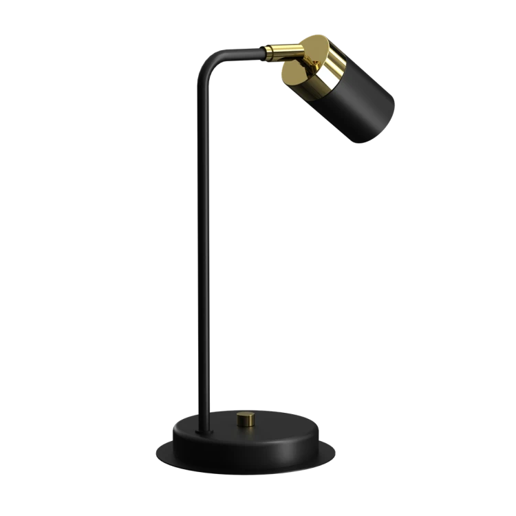 Lampa biurkowa Industrialna Loft JOKER BLACK/GOLD 1xGU10 MLP7534 Milagro GU10 36cm nowoczesna lampka nocna stołowa regulowana metalowa czarna czarno złota Inspiracje Premium