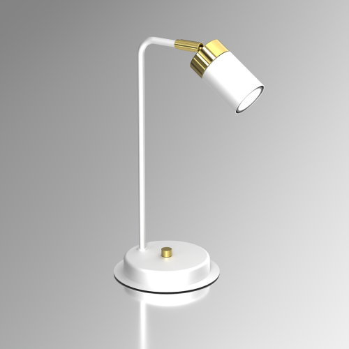 Lampa biurkowa Industrialna Loft JOKER WHITE/GOLD 1xGU10 MLP7536 Milagro GU10 36cm nowoczesna lampka nocna stołowa regulowana metalowa biała biało złota Inspiracje Premium