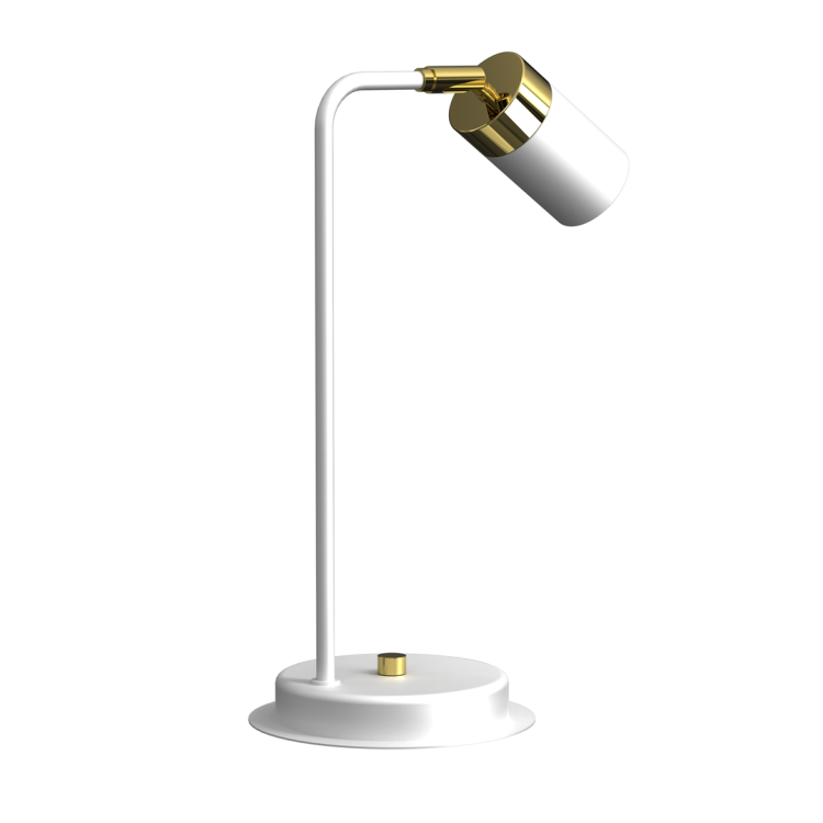 Lampa biurkowa Industrialna Loft JOKER WHITE/GOLD 1xGU10 MLP7536 Milagro GU10 36cm nowoczesna lampka nocna stołowa regulowana metalowa biała biało złota Inspiracje Premium