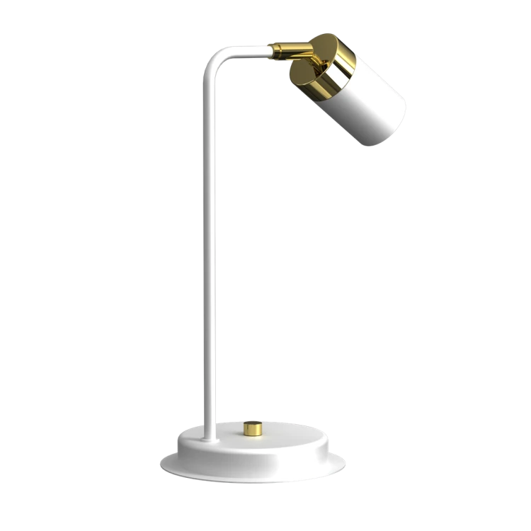 Lampa biurkowa Industrialna Loft JOKER WHITE/GOLD 1xGU10 MLP7536 Milagro GU10 36cm nowoczesna lampka nocna stołowa regulowana metalowa biała biało złota Inspiracje Premium