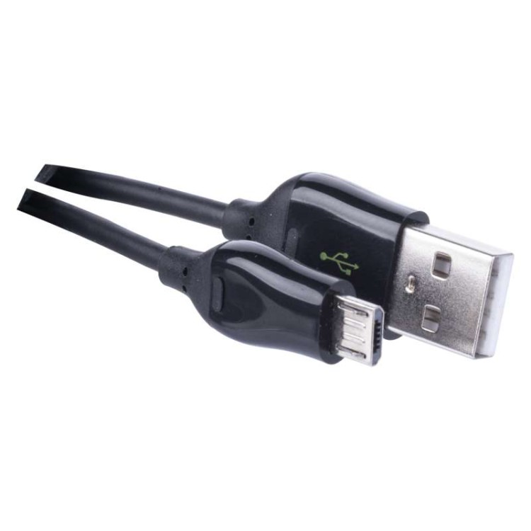 Przewód kabel do USB 2.0 Quick Charge wtyk A - wtyk micro B 1m SM7004B Emos telefon tablet smartfon pad PS4 metrowy czarny