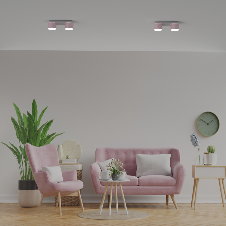 Lampa sufitowa DIXIE Pink/White  2xGX53 MLP7554 Milagro