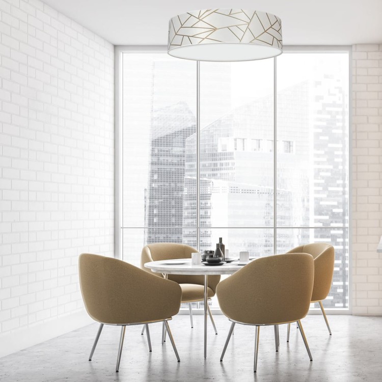 Lampa sufitowa ZIGGY WHITE White/Gold 3xE27 O50cm MLP7567 Milagro