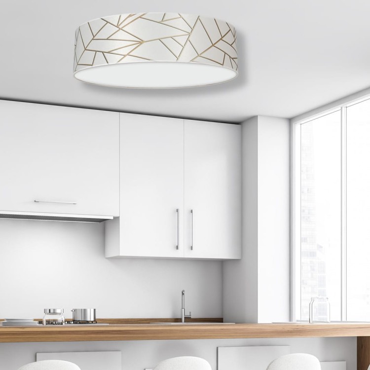 Lampa sufitowa ZIGGY WHITE White/Gold 3xE27 O50cm MLP7567 Milagro