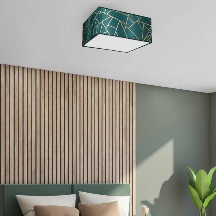 Lampa sufitowa ZIGGY GREEN Gold/Bottle green 2xE27 MLP7574 Milagro