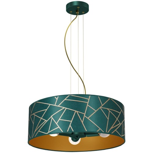 Lampa wisząca ZIGGY WHITE Gold/Bottle green  3xE27 MLP7580 Milagro
