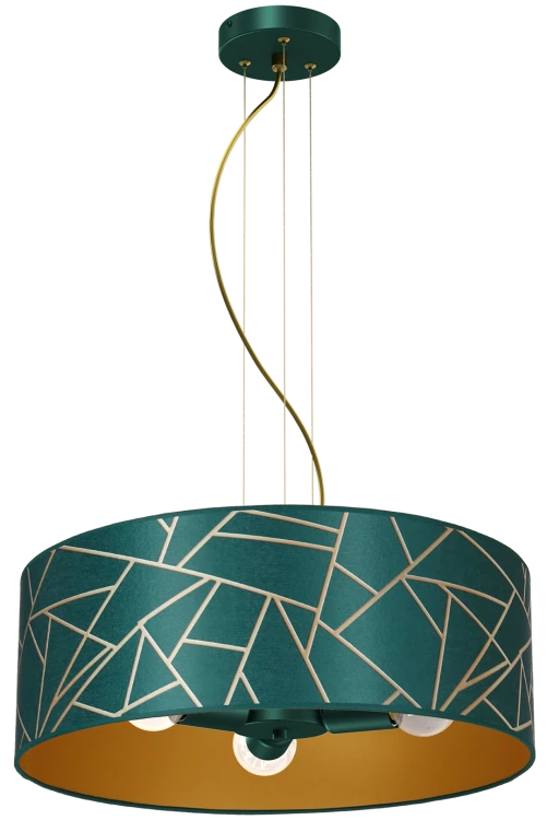 Lampa wisząca ZIGGY WHITE Gold/Bottle green  3xE27 MLP7580 Milagro