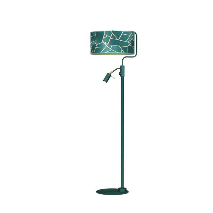 Lampa podłogowa ZIGGY GREEN Gold/Bottle 1xE27 +        1x mini GU10 MLP7582 Milagro