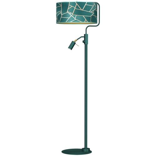 Lampa podłogowa ZIGGY GREEN Gold/Bottle 1xE27 +        1x mini GU10 MLP7582 Milagro