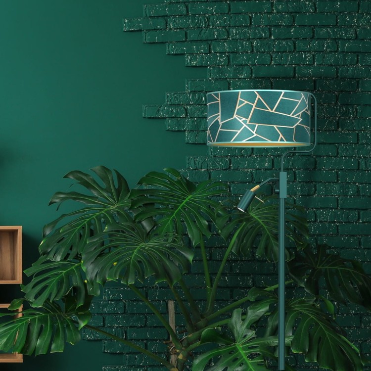 Lampa podłogowa ZIGGY GREEN Gold/Bottle 1xE27 +        1x mini GU10 MLP7582 Milagro