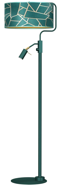 Lampa podłogowa ZIGGY GREEN Gold/Bottle 1xE27 +        1x mini GU10 MLP7582 Milagro