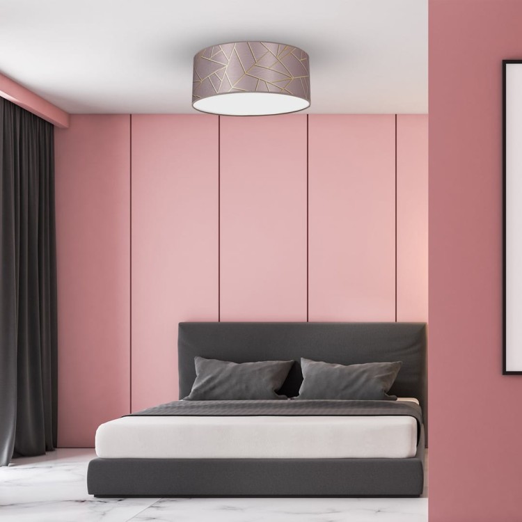 Lampa sufitowa ZIGGY PINK Gold/Pink 2xE27 O40cm MLP7585 Milagro