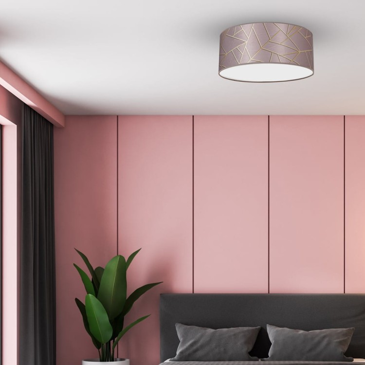 Lampa sufitowa ZIGGY PINK Gold/Pink 2xE27 O40cm MLP7585 Milagro