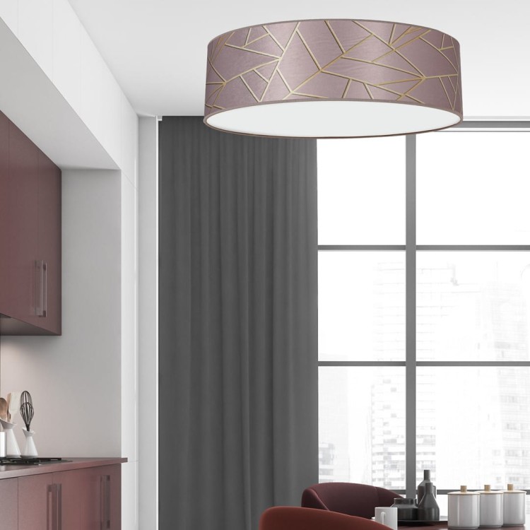Lampa sufitowa ZIGGY PINK Gold/Pink 3xE27 O50cm MLP7586 Milagro