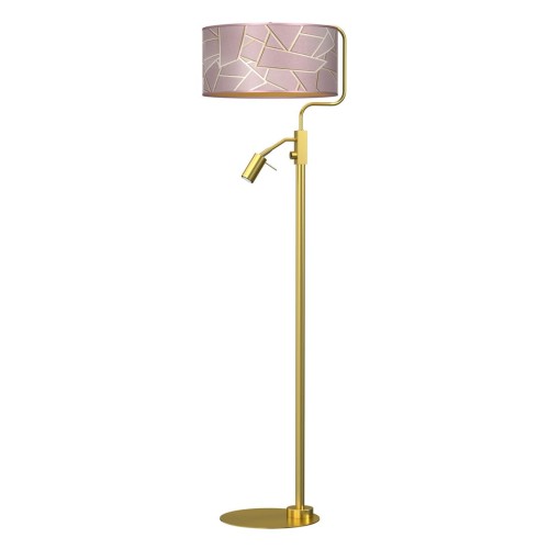 Lampka podłogowa ZIGGY PINK Gold/Pink 1xE27 + 1x mini GU10 MLP7593 Milagro