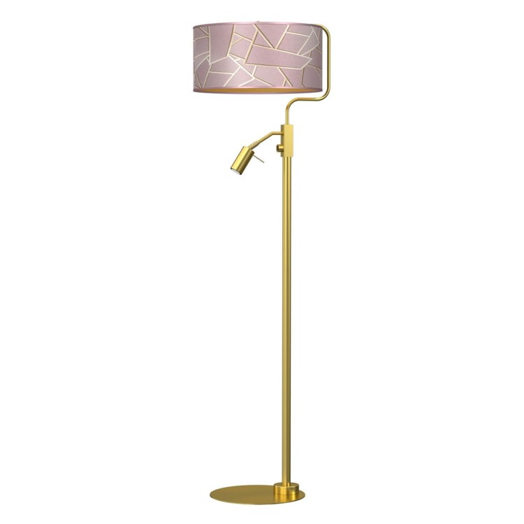 Lampka podłogowa ZIGGY PINK Gold/Pink 1xE27 + 1x mini GU10 MLP7593 Milagro