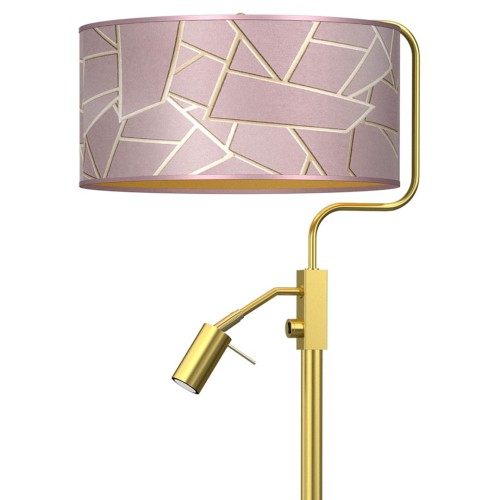 Lampka podłogowa ZIGGY PINK Gold/Pink 1xE27 + 1x mini GU10 MLP7593 Milagro