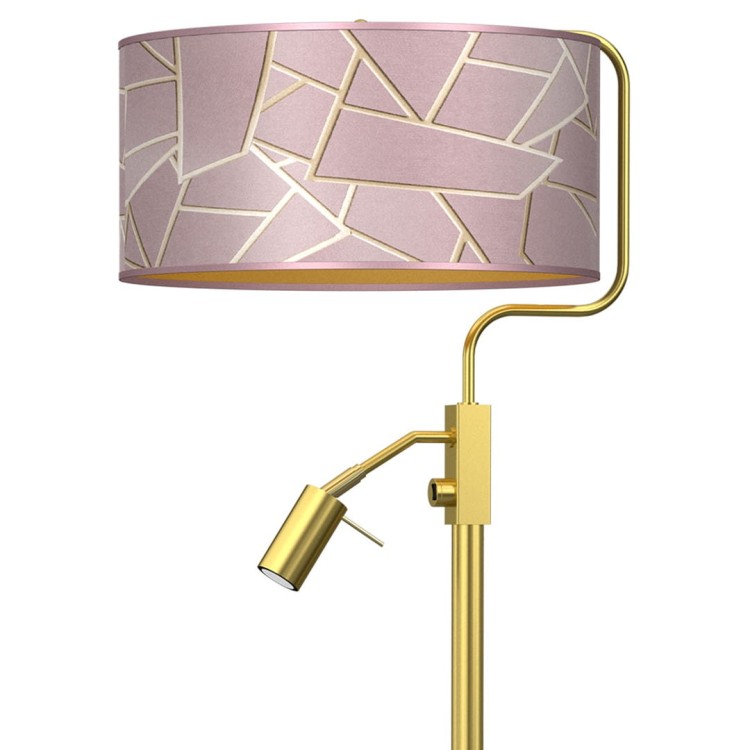 Lampka podłogowa ZIGGY PINK Gold/Pink 1xE27 + 1x mini GU10 MLP7593 Milagro