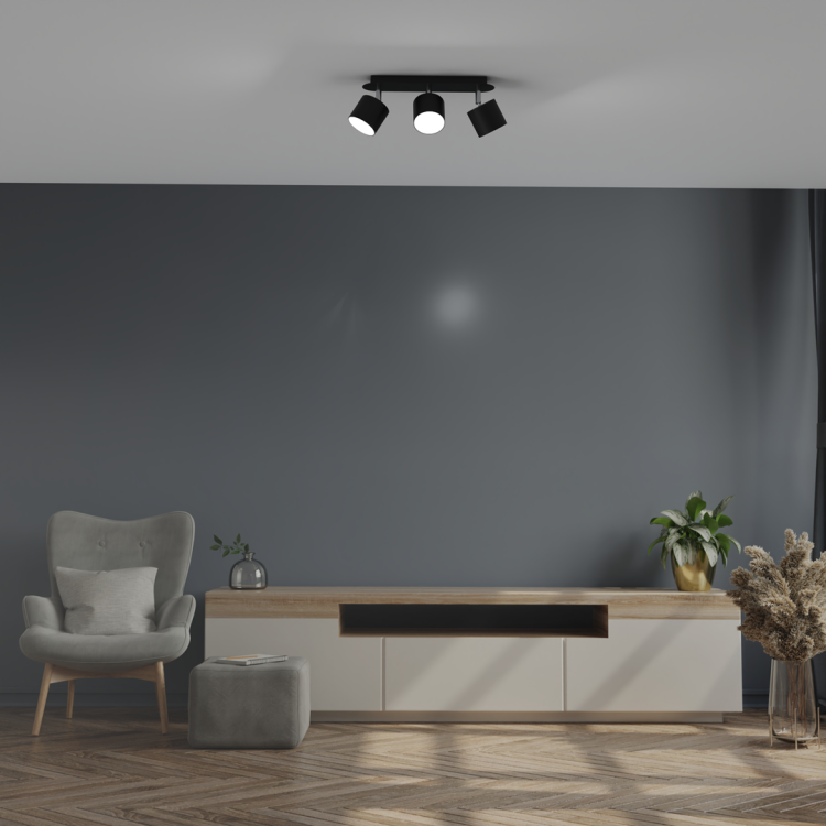Lampa sufitowa DIXIE BLACK 3xGX53 MLP7601 Milagro